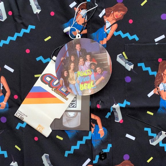 RSVLTS x Saved by the Bell Button Up Shirt Kelly Kapowski Men's size Small NEW - Picture 6 of 7
